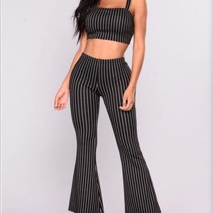 Fashion Nova Striped Pant Set